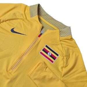 Nike Men's S Uganda National Team Yellow Half Zip Long Sleeve Running Jersey